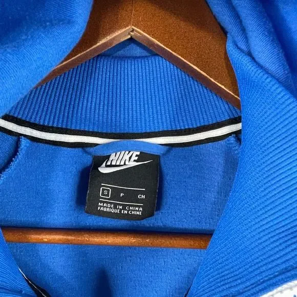 Nike Hooded Sweatshirt Womens Size Small Blue Retro Full Zip Track Jacket Hoodie - Picture 5 of 15